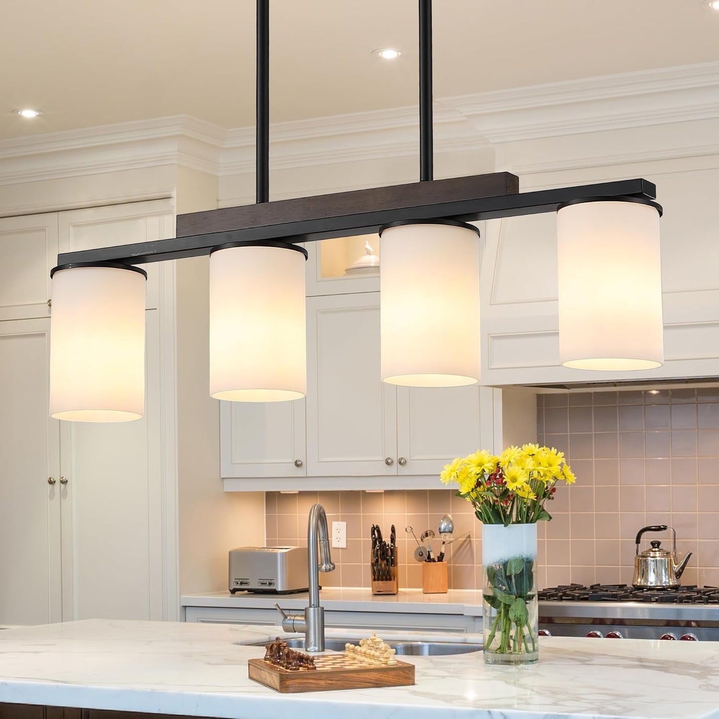 Farmhouse Black Linear Chandelier
