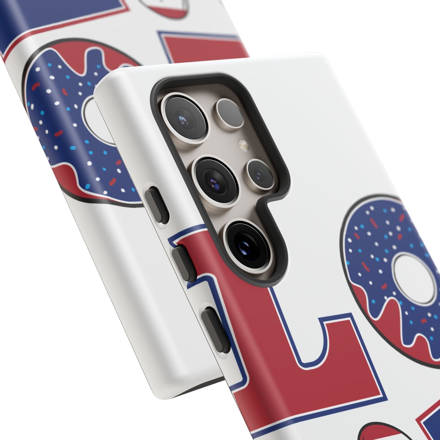 Patriotic "Love" Tough Case – American Flag Flip Flop & Donut Phone Cover