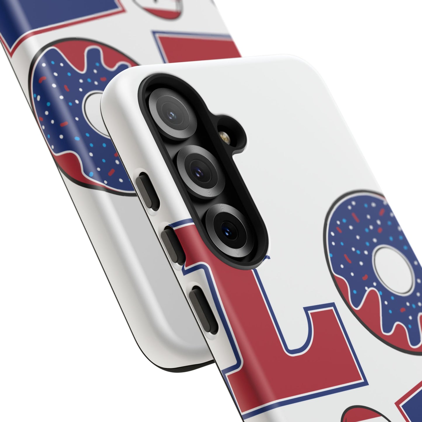 Patriotic "Love" Tough Case – American Flag Flip Flop & Donut Phone Cover
