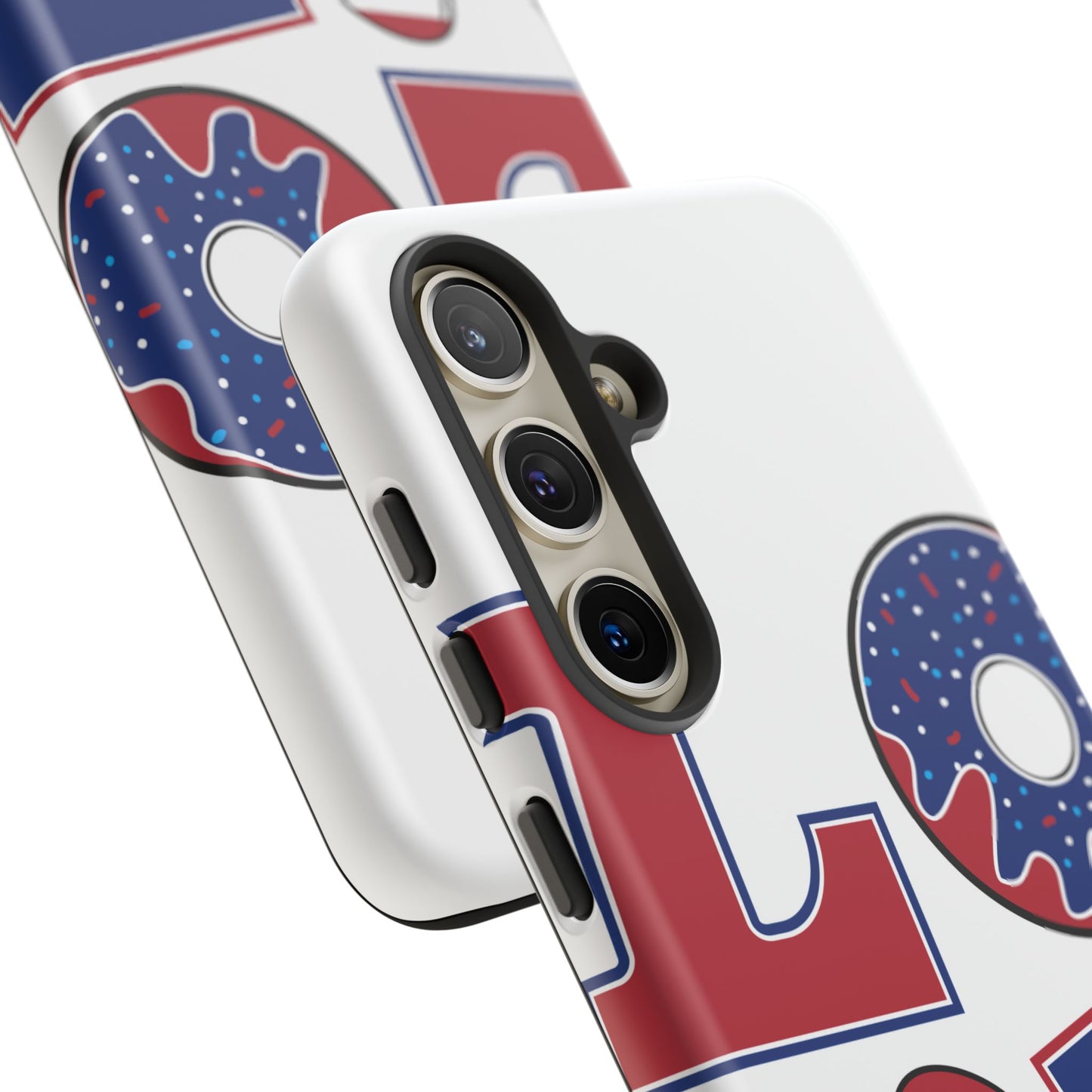 Patriotic "Love" Tough Case – American Flag Flip Flop & Donut Phone Cover
