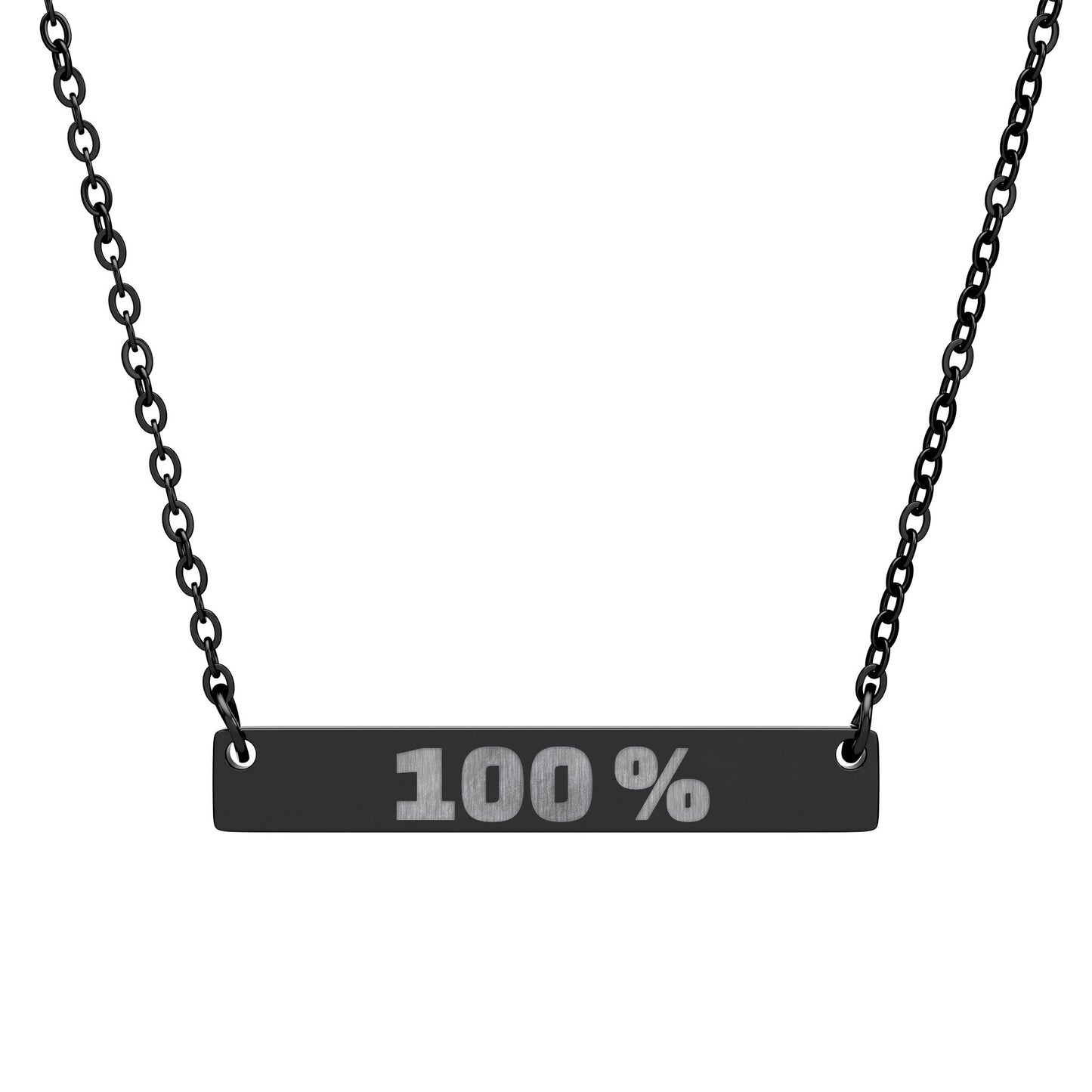 100% Engraved Horizontal Bar Necklace — Personalized Minimalist Pendant