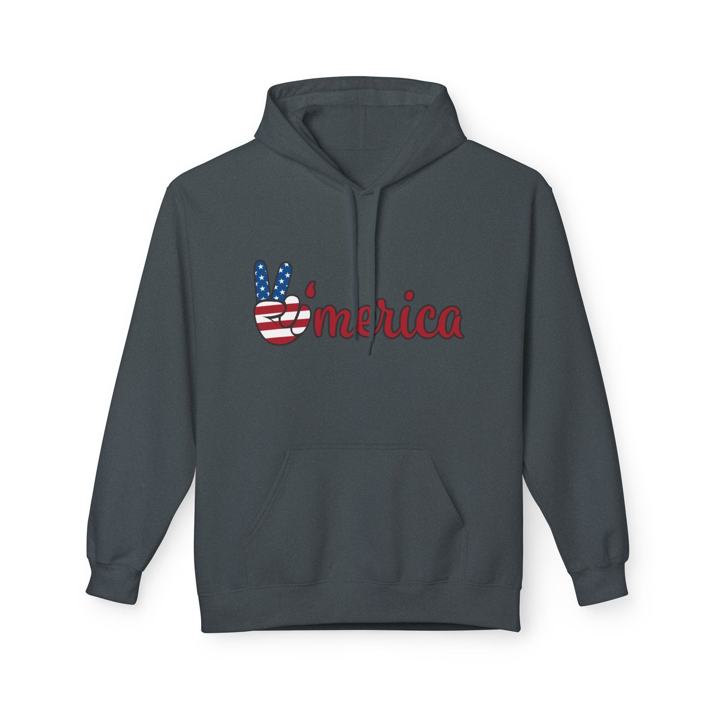 Patriotic 'Merica Peace Sign Hoodie — American Flag LOVE Back Graphic
