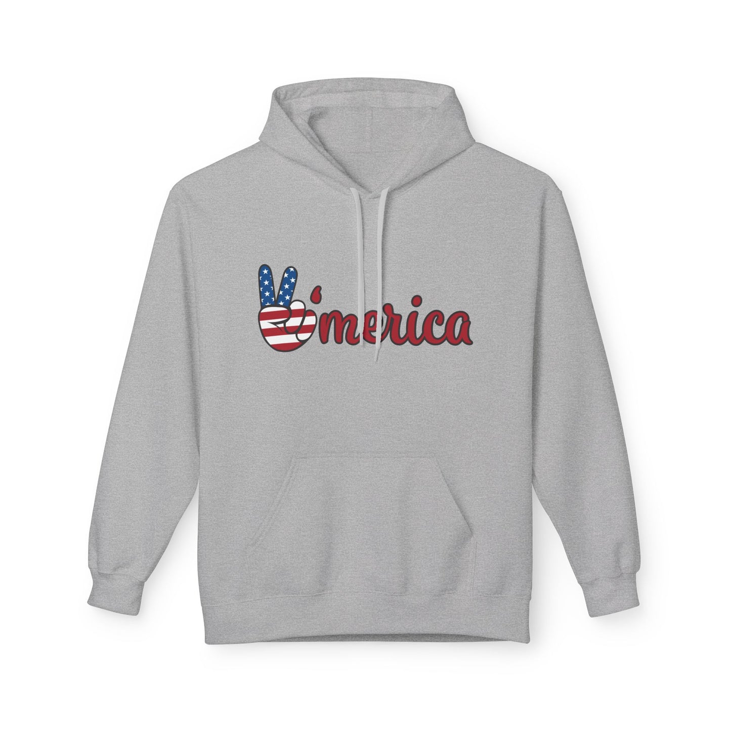 Patriotic 'Merica Peace Sign Hoodie — American Flag LOVE Back Graphic