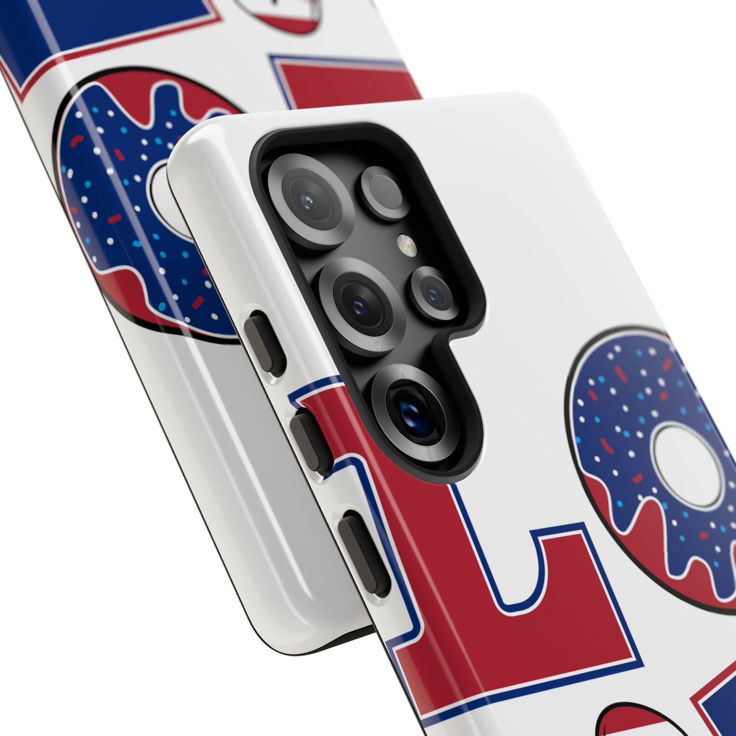 Patriotic "Love" Tough Case – American Flag Flip Flop & Donut Phone Cover