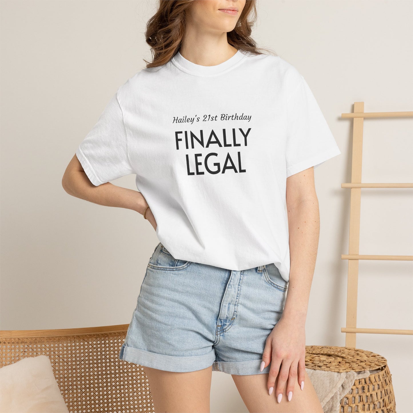 Finally Legal 21st Birthday T-Shirt — Personalized Name Option
