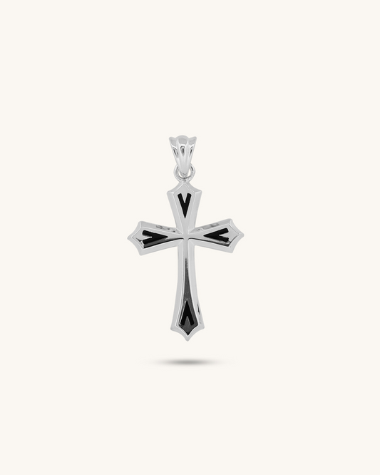 Black Line Cross Pendant