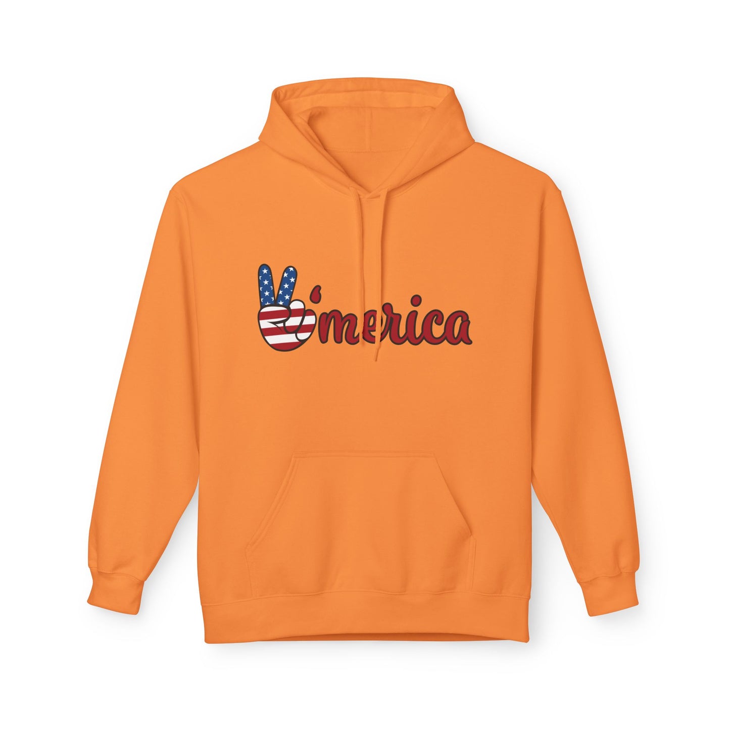 Patriotic 'Merica Peace Sign Hoodie — American Flag LOVE Back Graphic