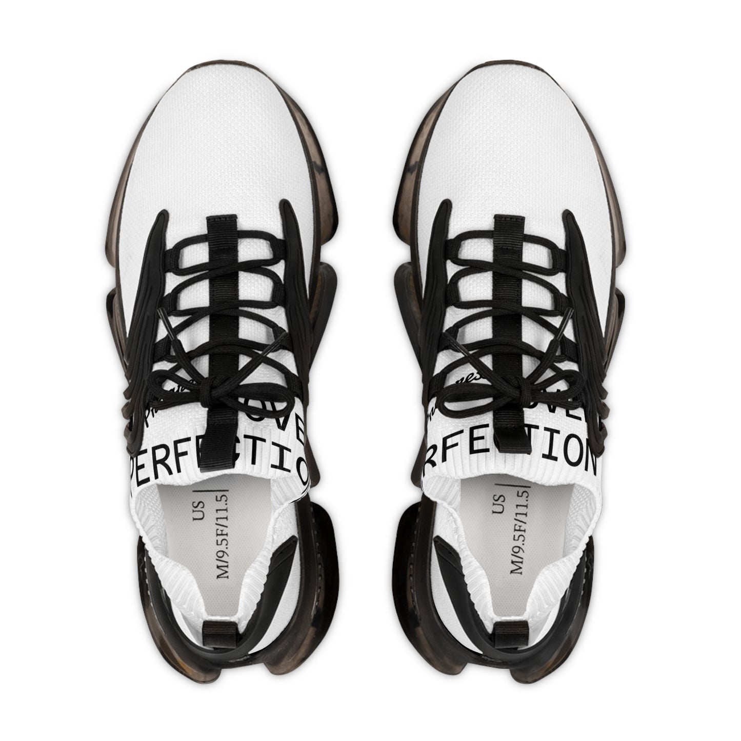 Men's White Mesh Sneakers — Lightweight Breathable Athletic Shoes with 'LOVE' Accent