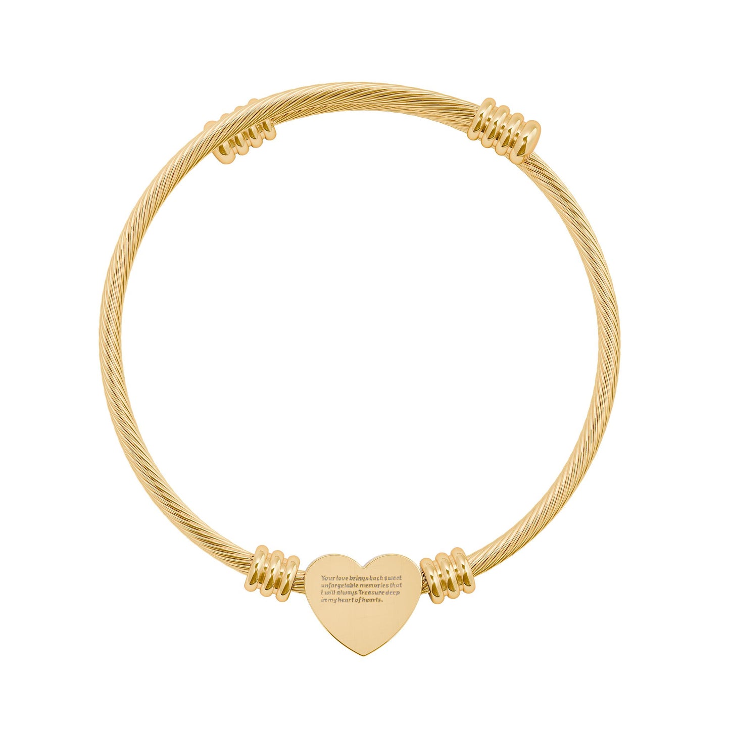 Heart Cuff Bracelet (Engraving)