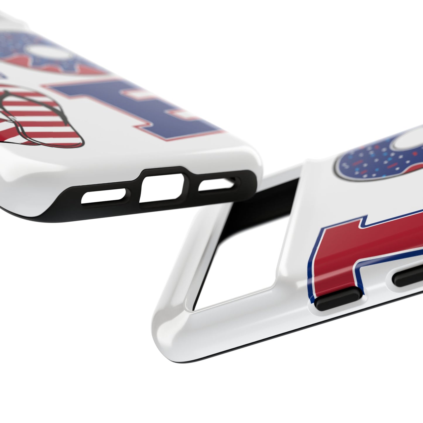 Patriotic "Love" Tough Case – American Flag Flip Flop & Donut Phone Cover