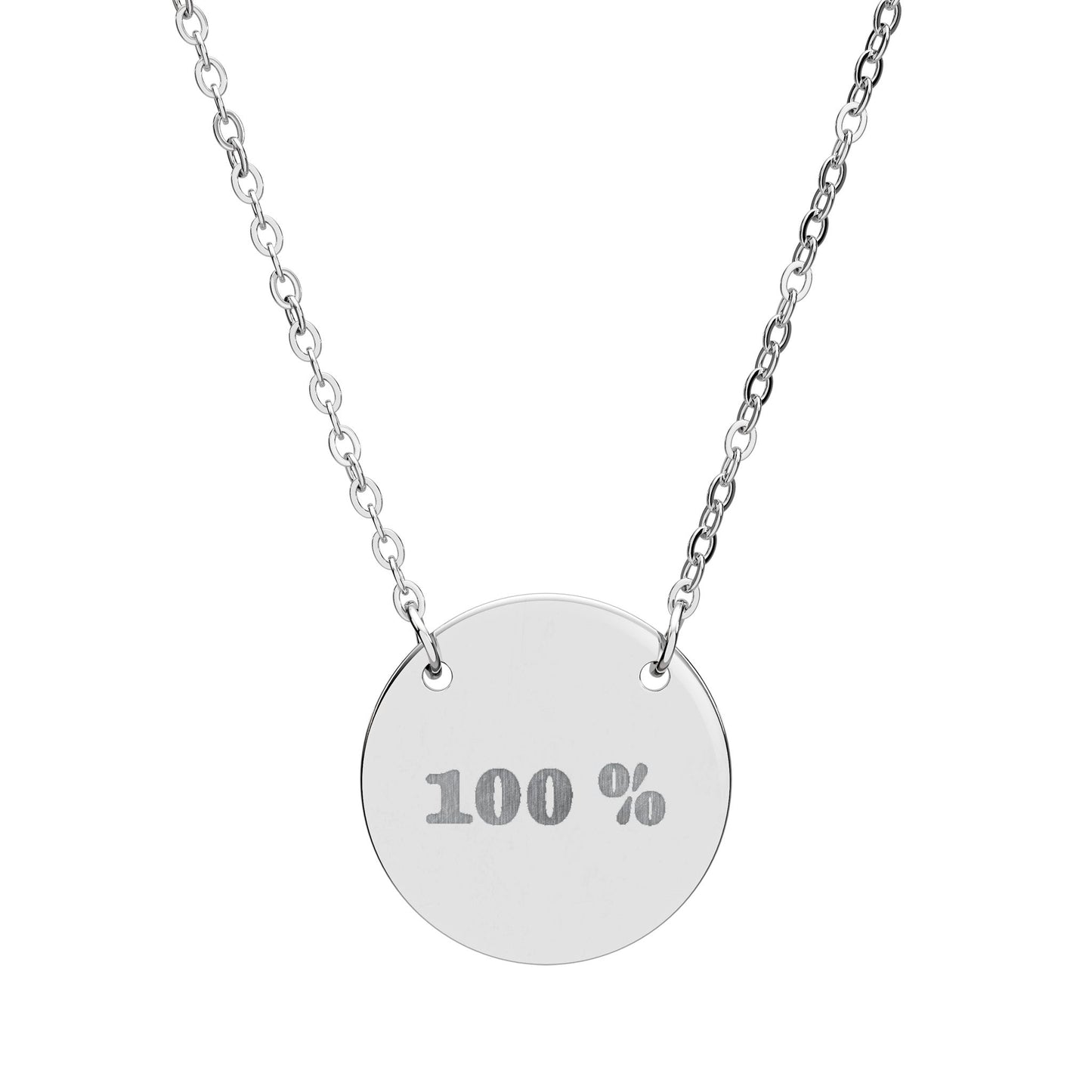 Engraved Circle Necklace — Personalized Minimalist Pendant (Custom Text)