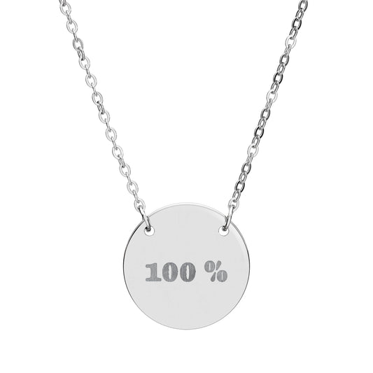 Engraved Circle Necklace — Personalized Minimalist Pendant (Custom Text)