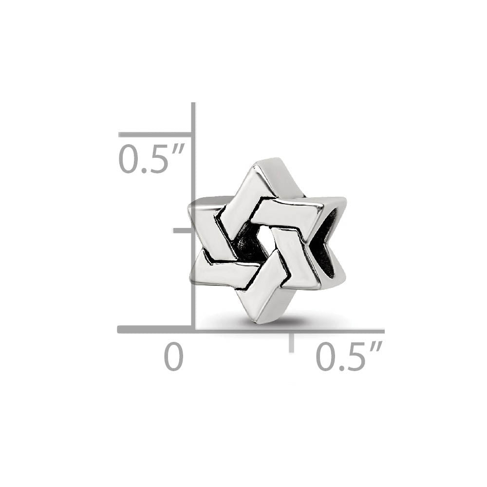 Sterling Silver Star of David Bead Charm