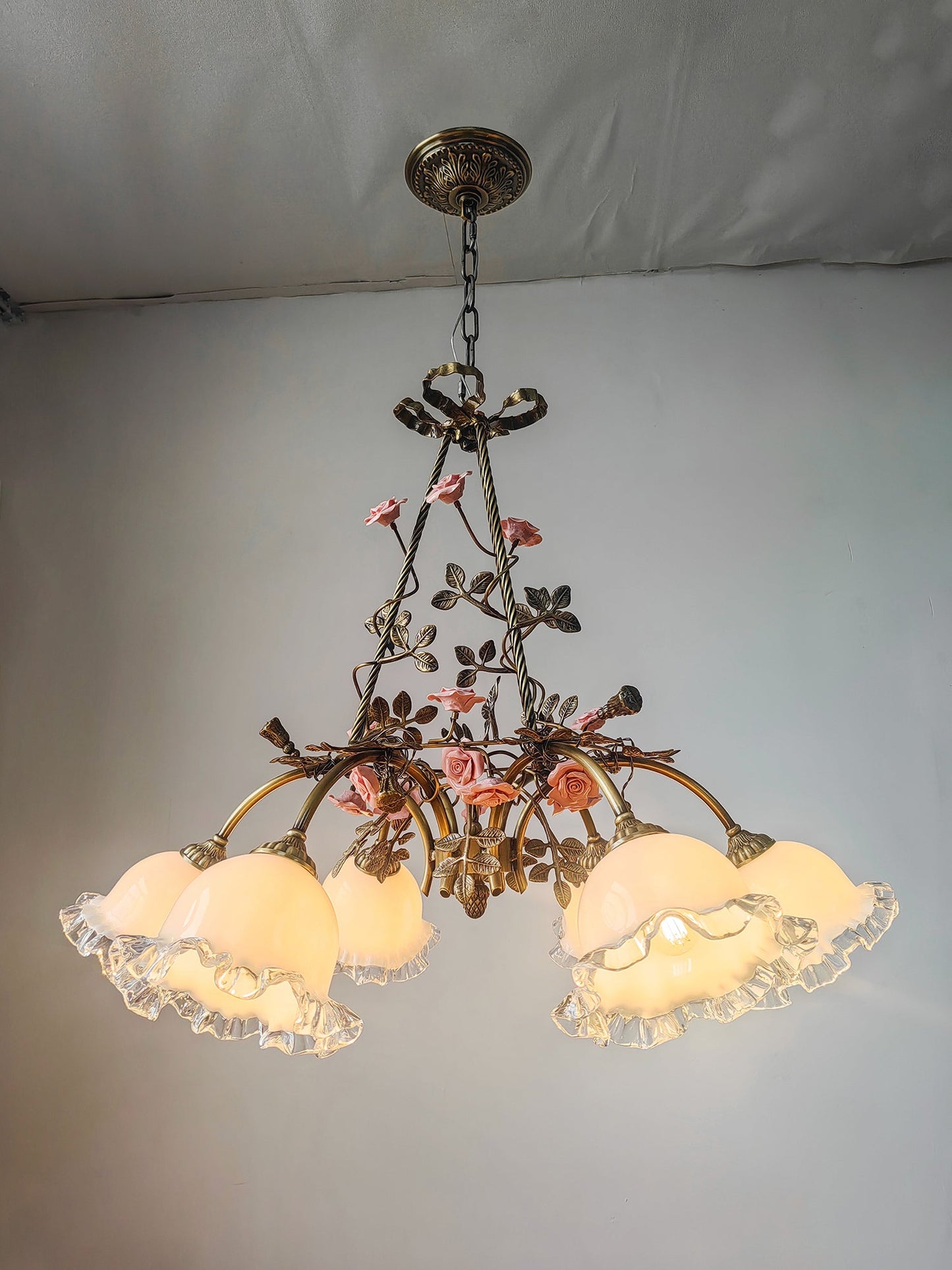 Belle Fleur Brass Chandelier