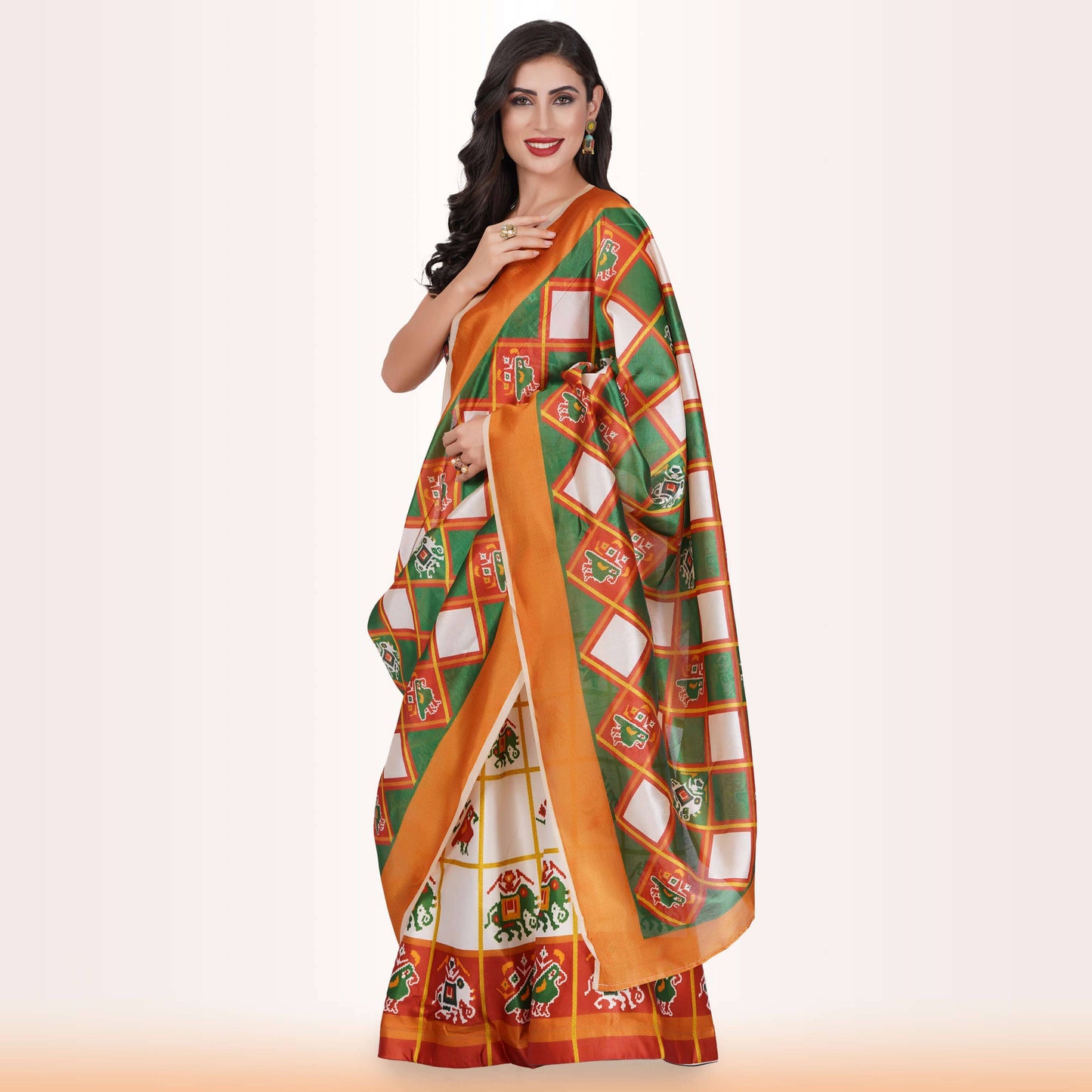 Silk Chania Choli with Patola Prints