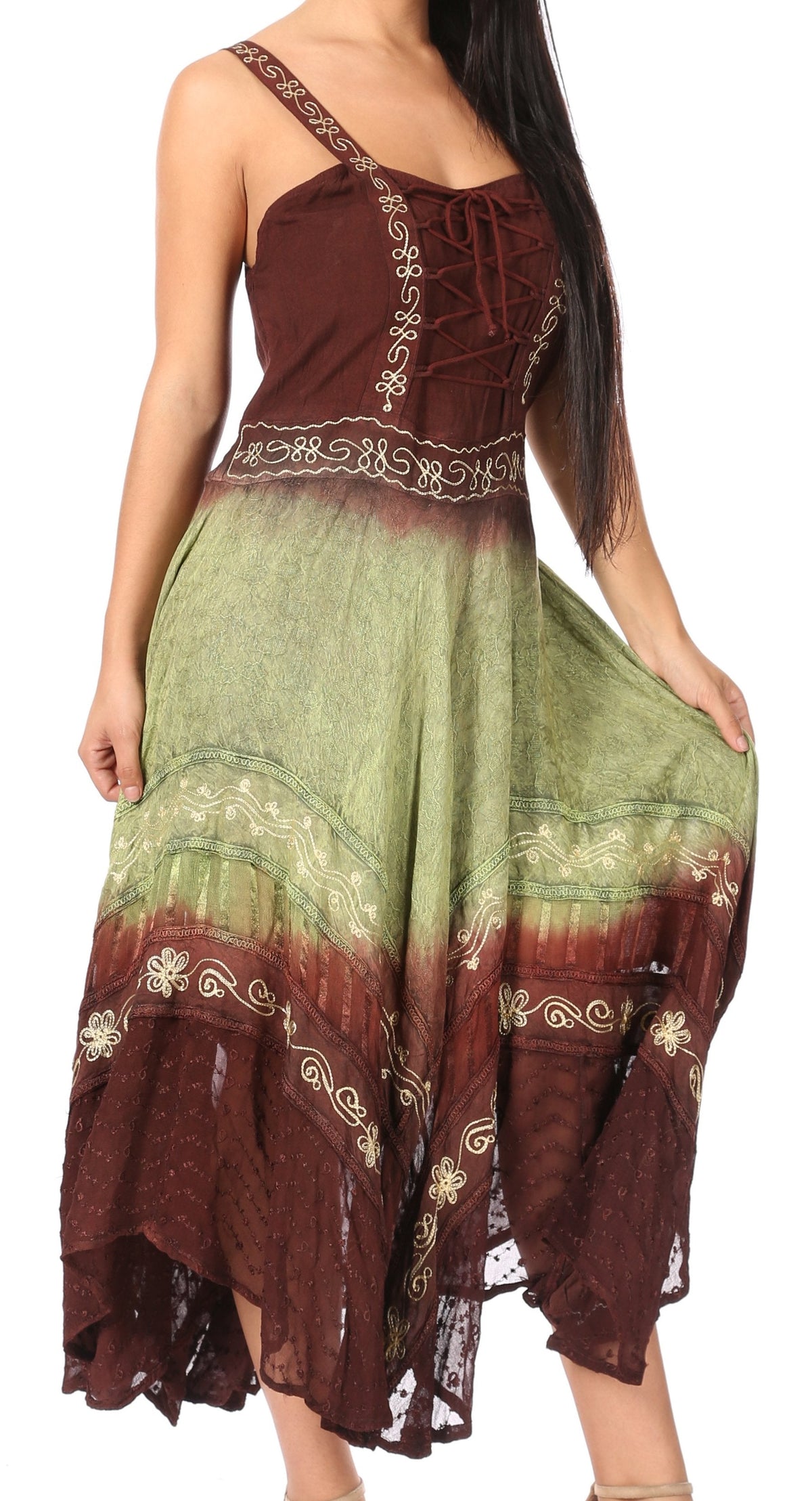 Sakkas Shauna Women's Adjustable Sleeveless Maxi Dress for Casual Summer Wear with Corset Design
