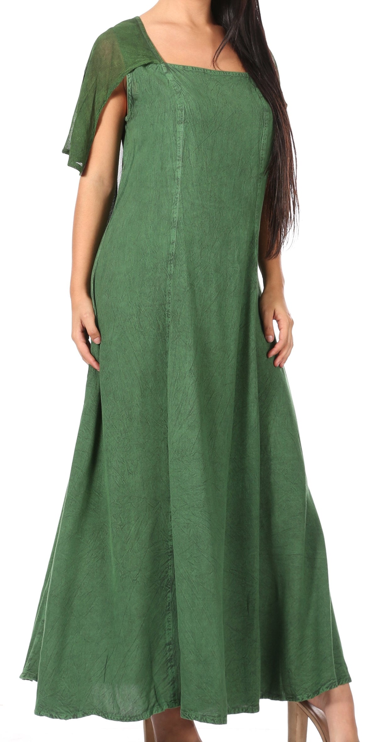 Sakkas Niam Women's Maxi Capelet Long Dress Celtic Medieval Renaissance Adjustable - Buy One Get One