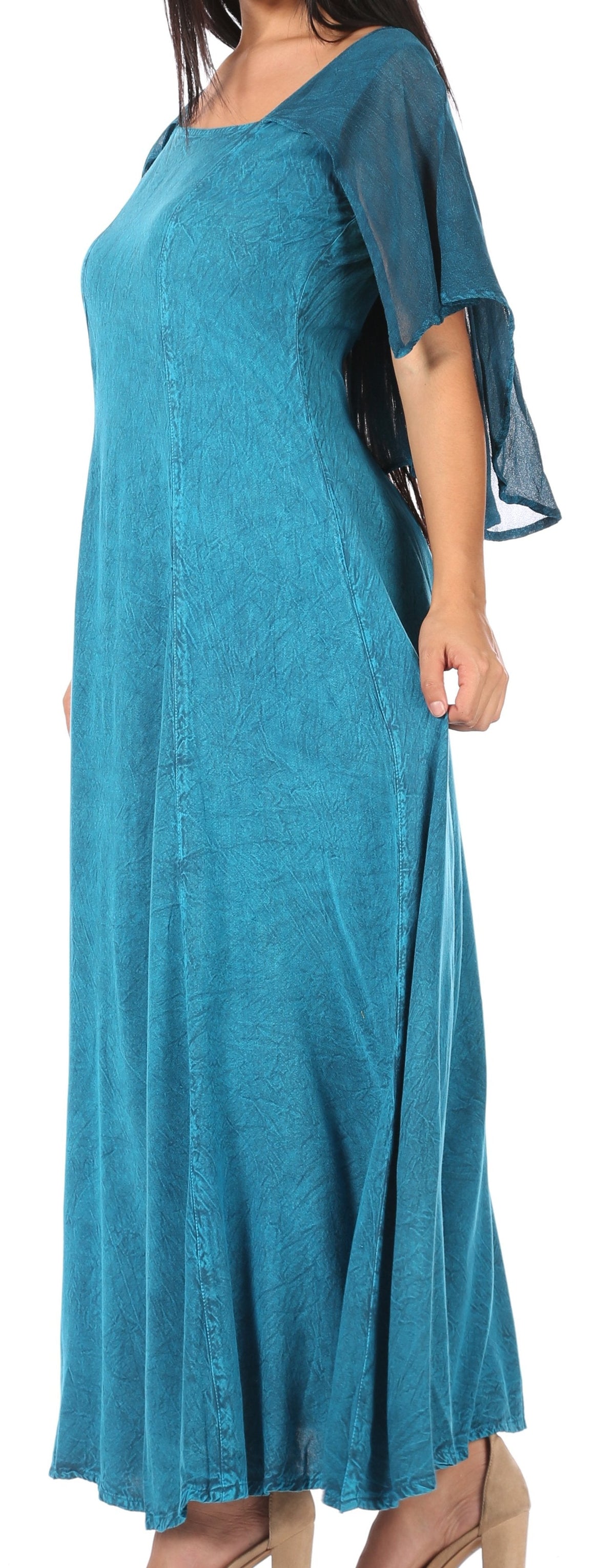 Sakkas Niam Women's Maxi Capelet Long Dress Celtic Medieval Renaissance Adjustable - Buy One Get One