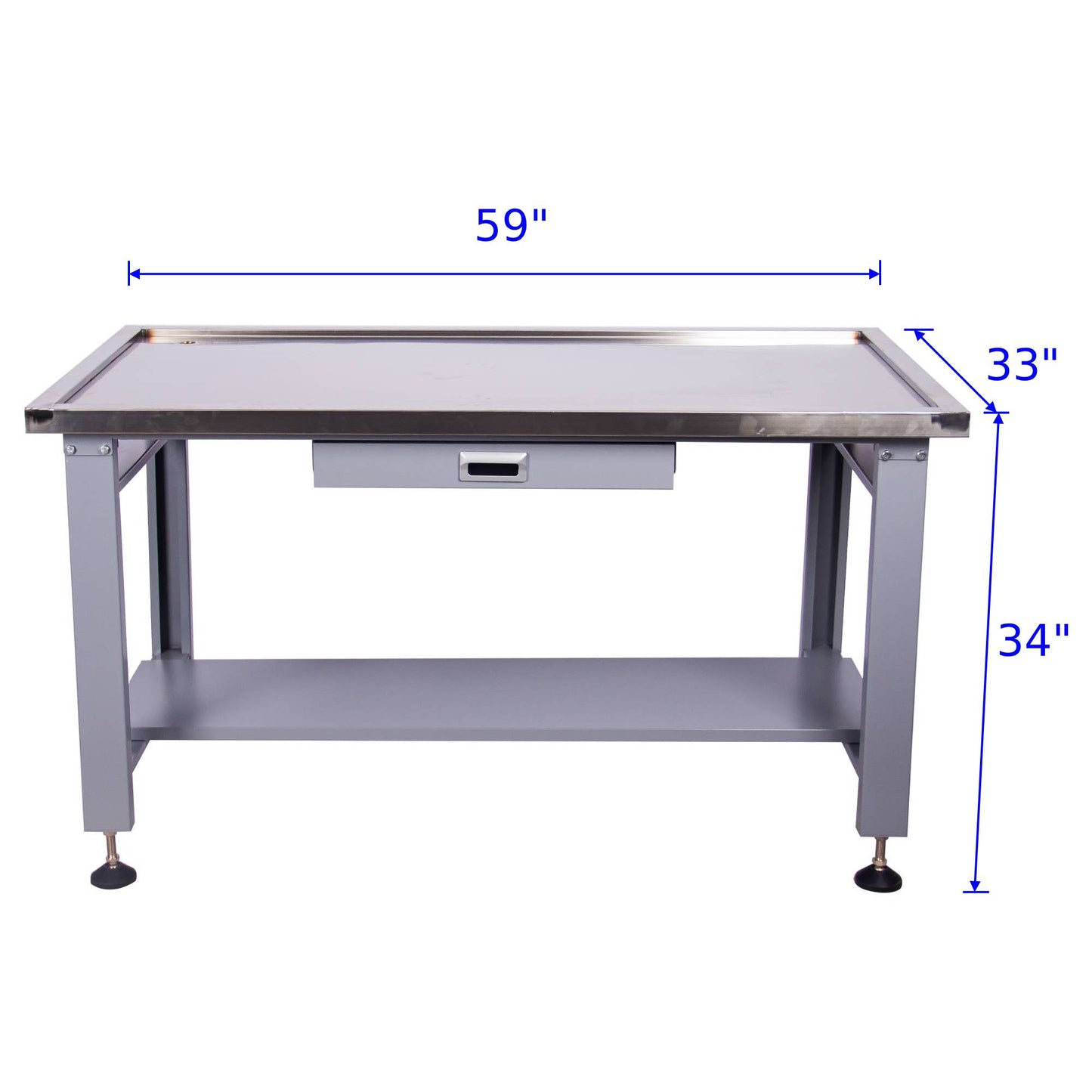 59 inch Large Heavy Duty Machine Teardown Table with Drain Hole