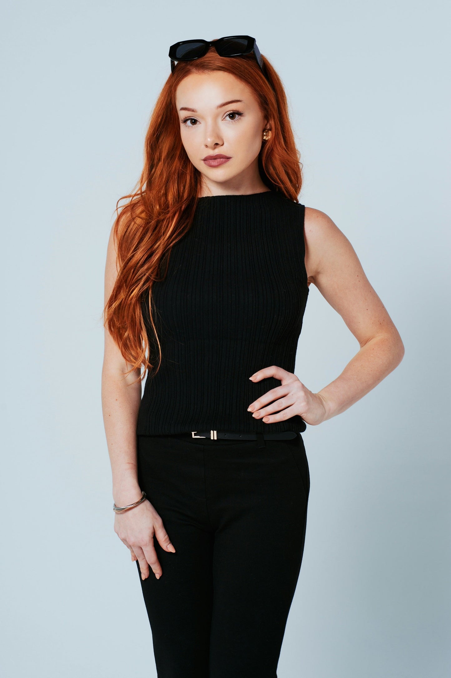The Sylvie Cashmere Blend Top –Noir │ Petite