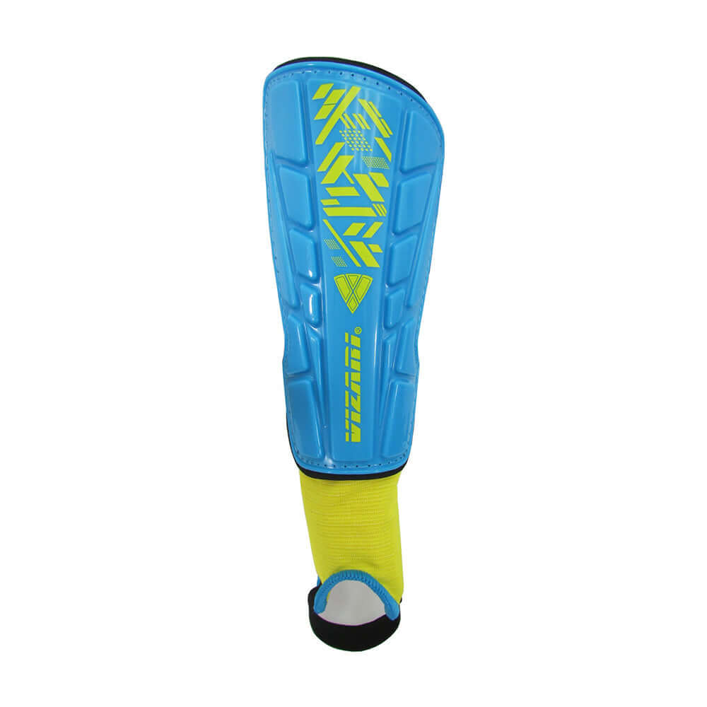 Vizari Malaga Soccer Shin Guards for Youth & Adults -Lightweight Ankle Protection – Sky/Yellow