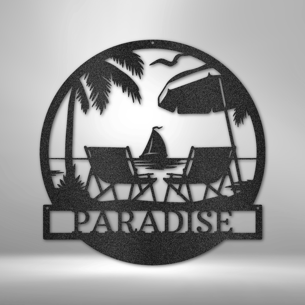 Custom Metal Wall Art - Personalized Beach Sign