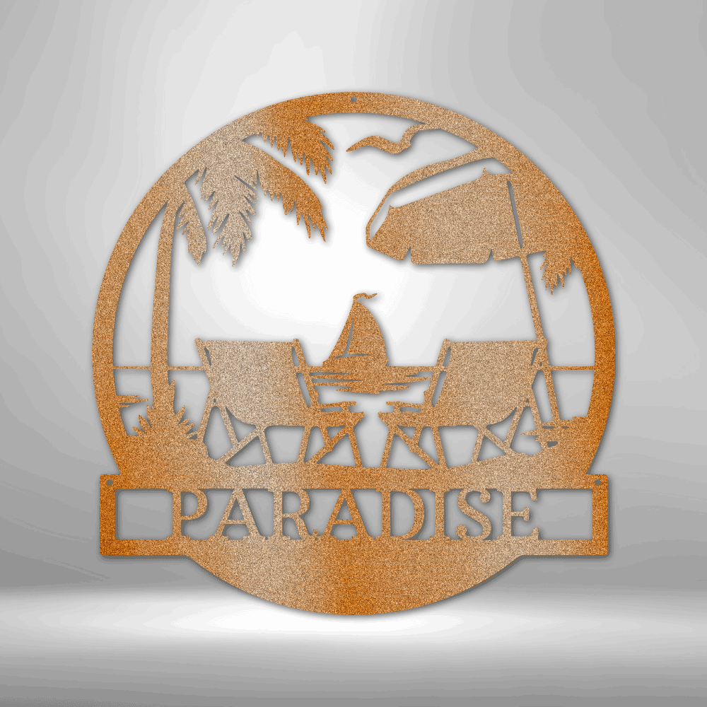 Custom Metal Wall Art - Personalized Beach Sign