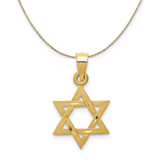 14k Yellow Gold Small Star of David Necklace