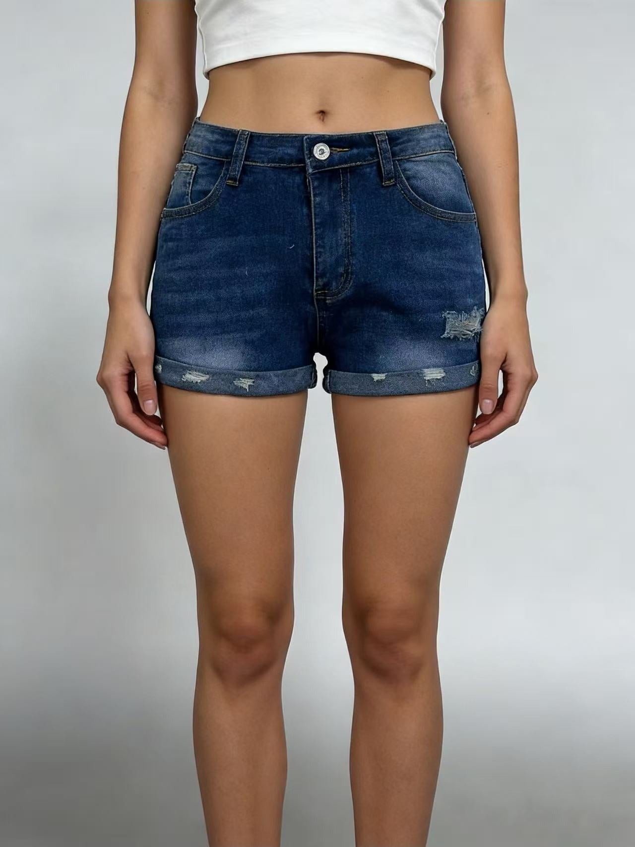 Slim Sexy Slim Fit Ripped Tassel Women Denim Shorts