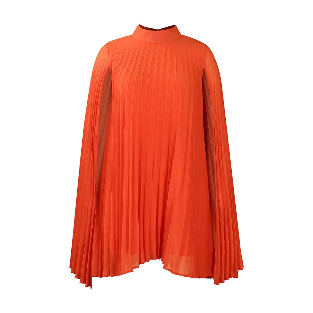 Women Clothing Graceful Fashionable Chiffon Pullover Cloak Batwing-Sleeved Large Size Dress