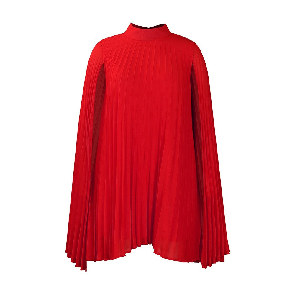 Women Clothing Graceful Fashionable Chiffon Pullover Cloak Batwing-Sleeved Large Size Dress