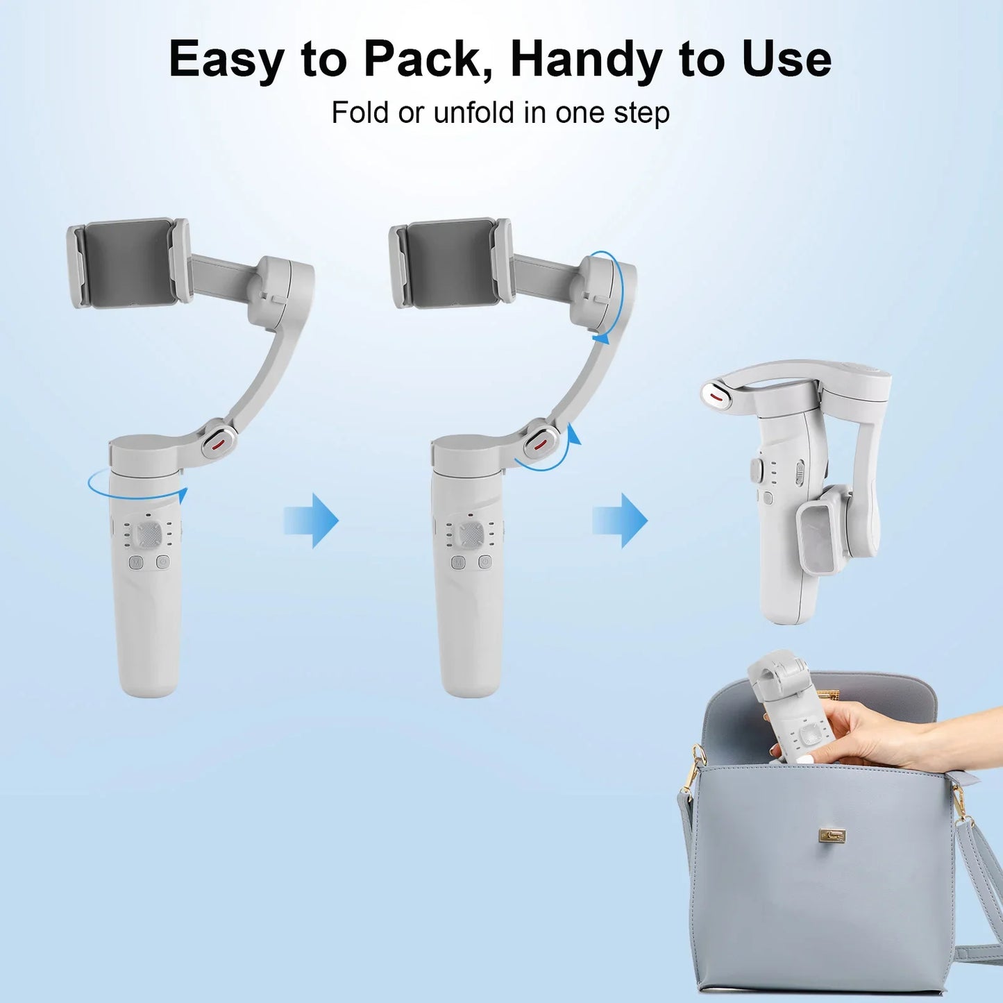 M1 Gimbal Handheld Stabilizer Selfie Stick Holder Shake Video Record 3-Axis Stabilizer For Xiaomi iPhone Cellphone Smartphone