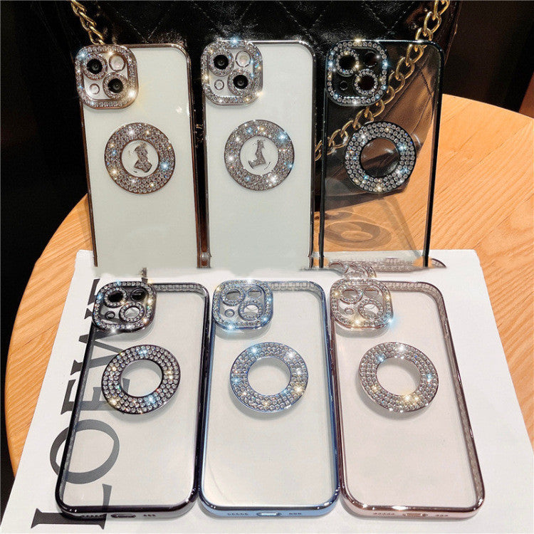 RAMODO Diamond Ring Electroplating Soft iPhone Case