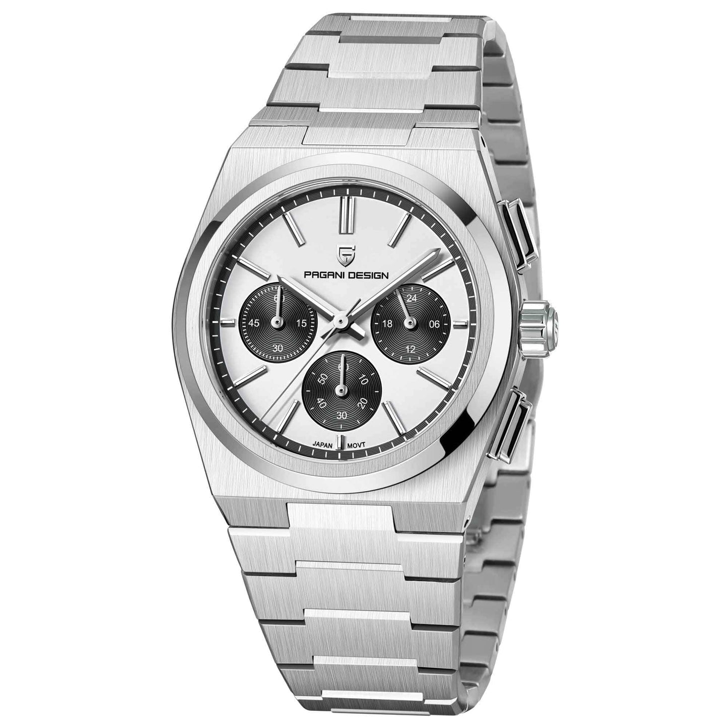Men's Blue Chronograph Watch - 100M Waterproof, Sapphire Crystal, Stainless Steel
