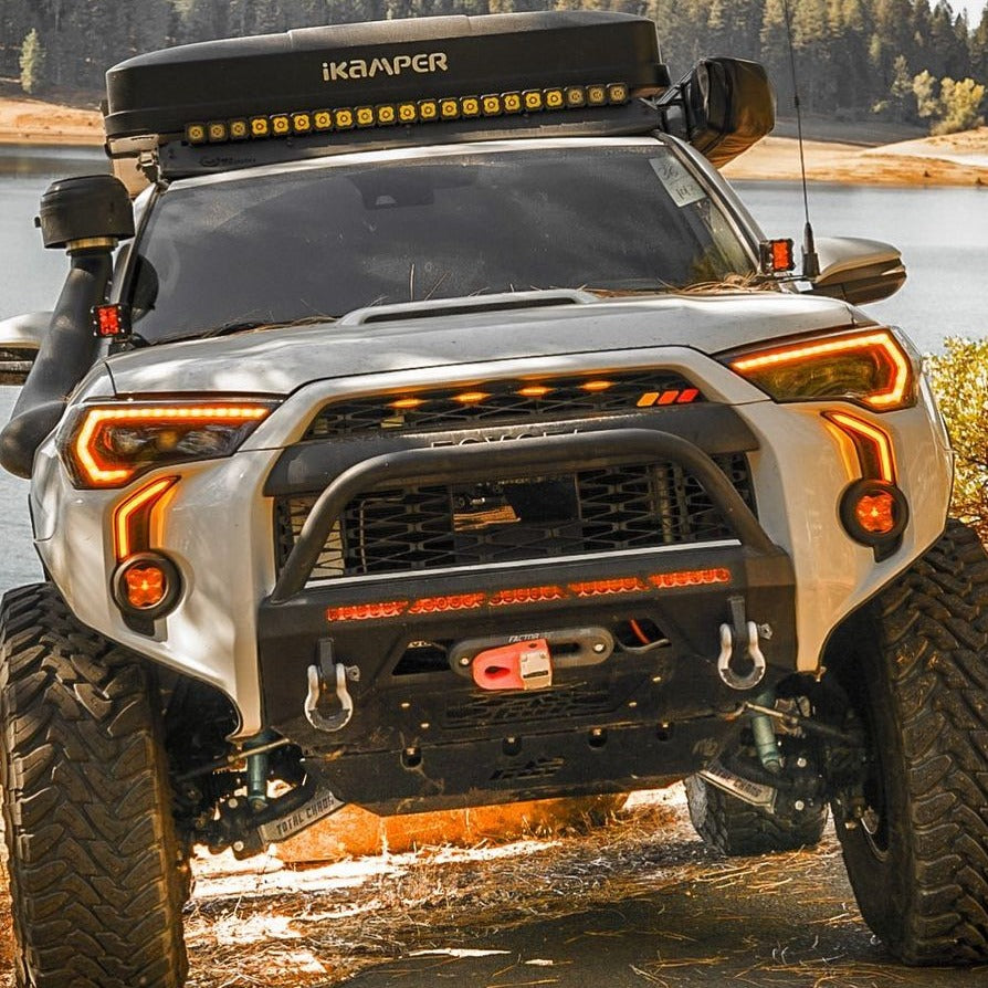 LED DRL Fog Light Fang Bezel Kit for 4Runner (2014-2024)