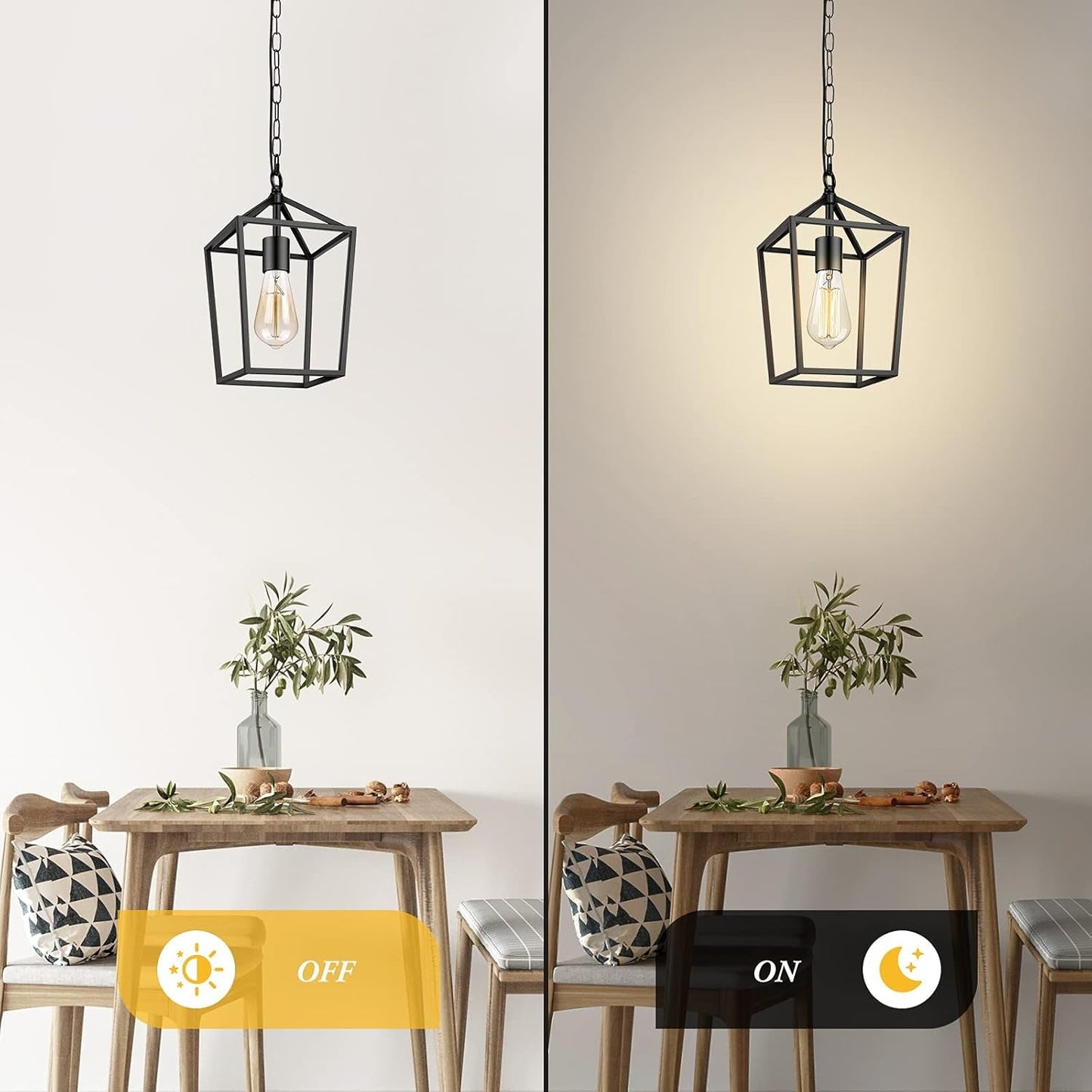 Farmhouse Black Lantern Pendant Light