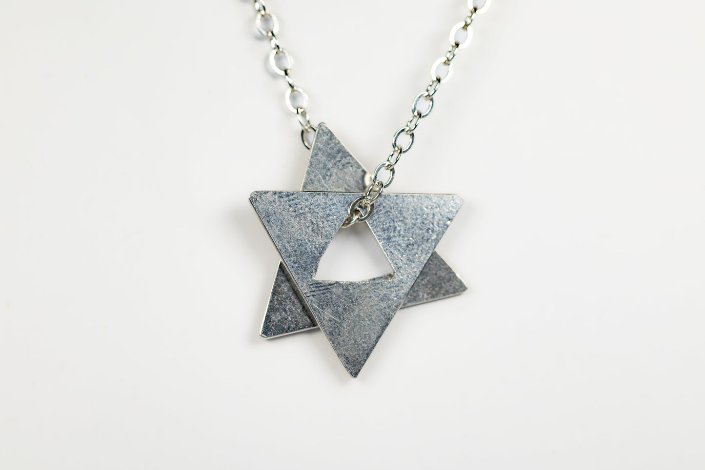 Big Star of David Sterling Silver Necklace