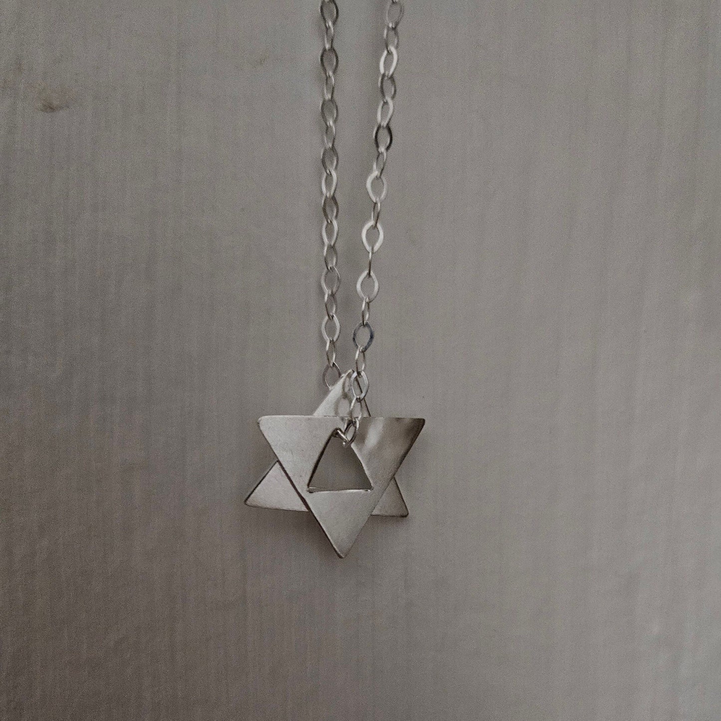 Big Star of David Sterling Silver Necklace