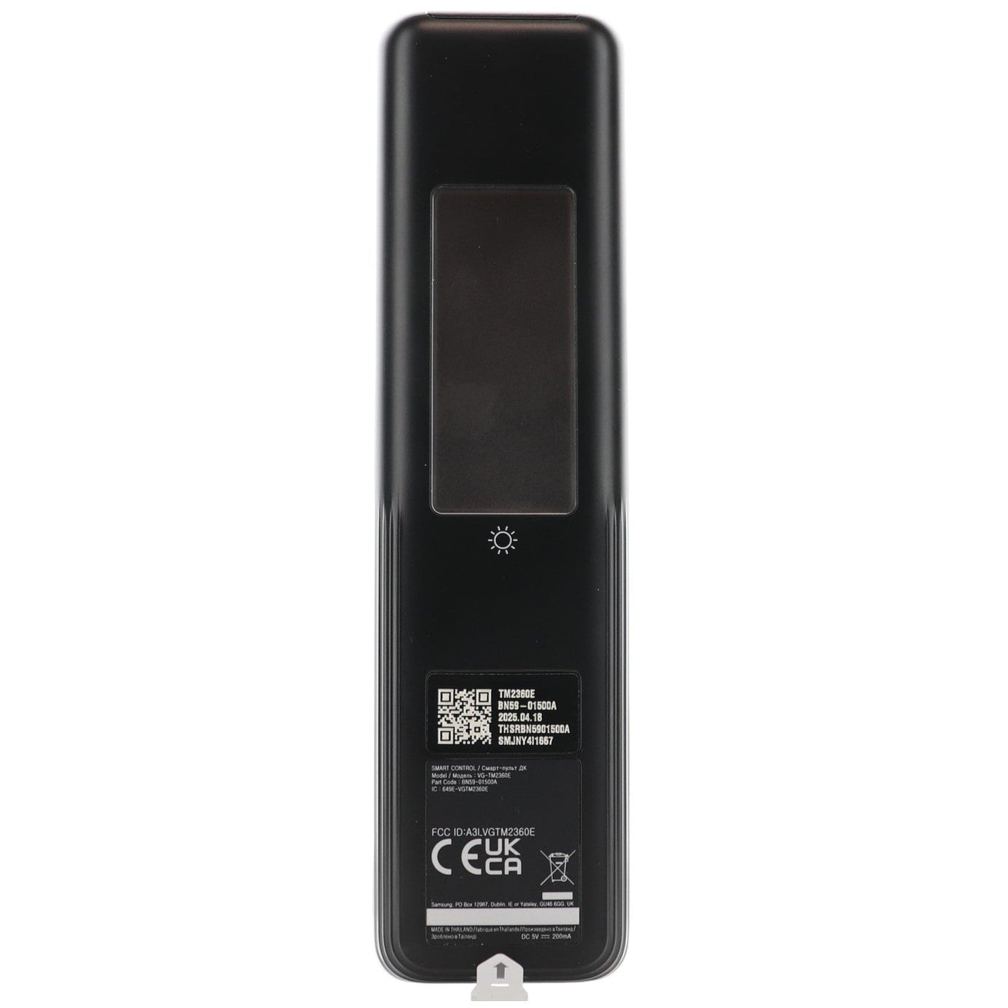 Samsung BN59-01500A / TM2360E Eco Smart TV Remote Control | Black | Solar Cell | RF and IR | 2023 - BN5901500A