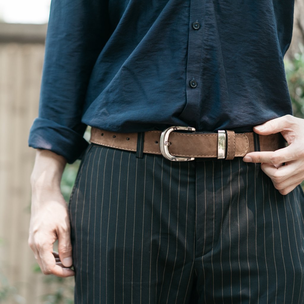 Caramel Brown Suede Leather Money Belt