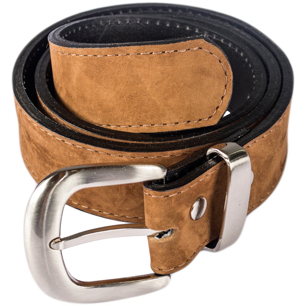 Caramel Brown Suede Leather Money Belt