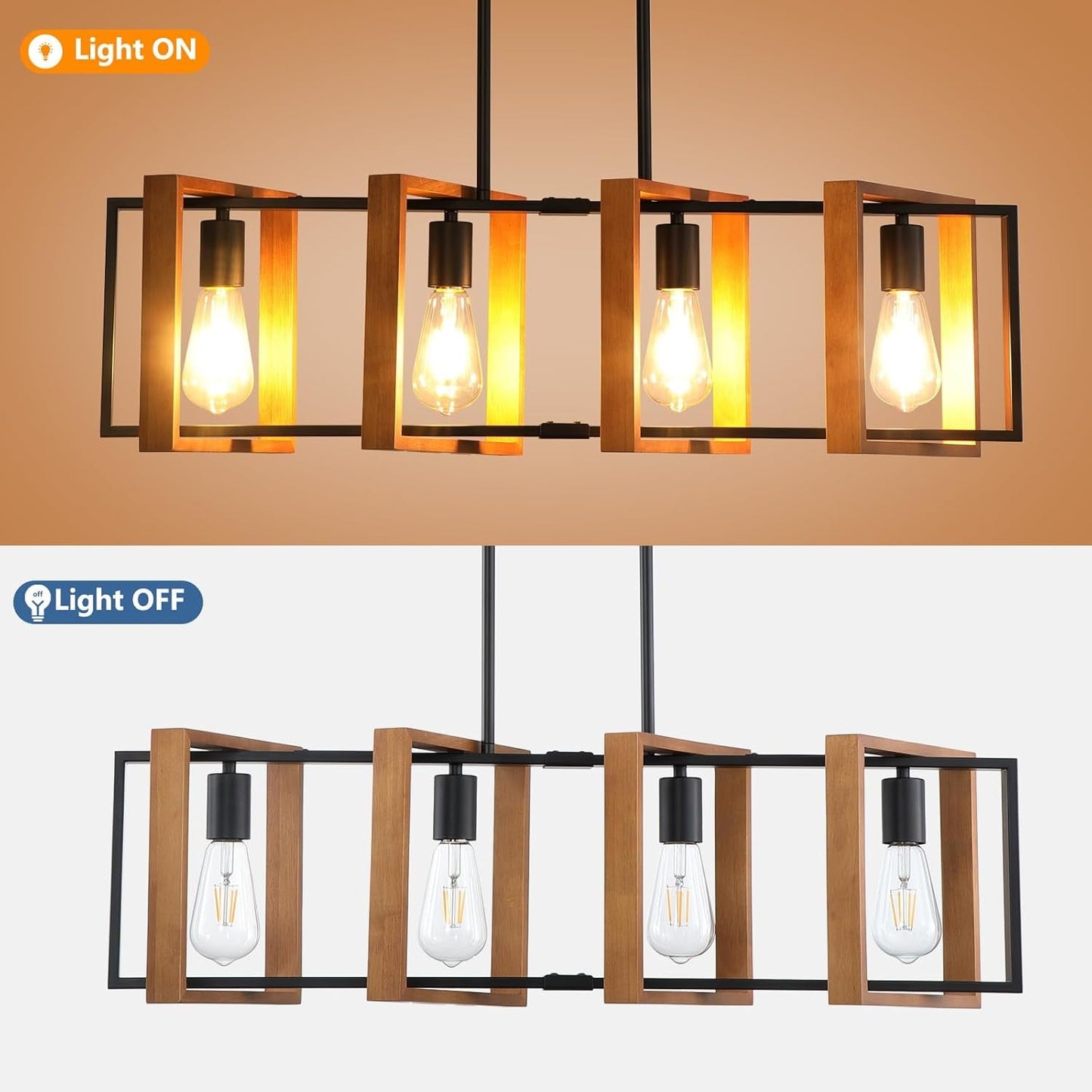 Farmhouse Linear Semi-Caged Chandelier
