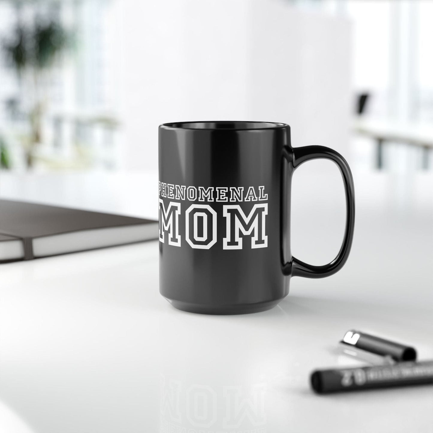 Ceramic Black Mug 15 Oz Phenomenal Mom Print
