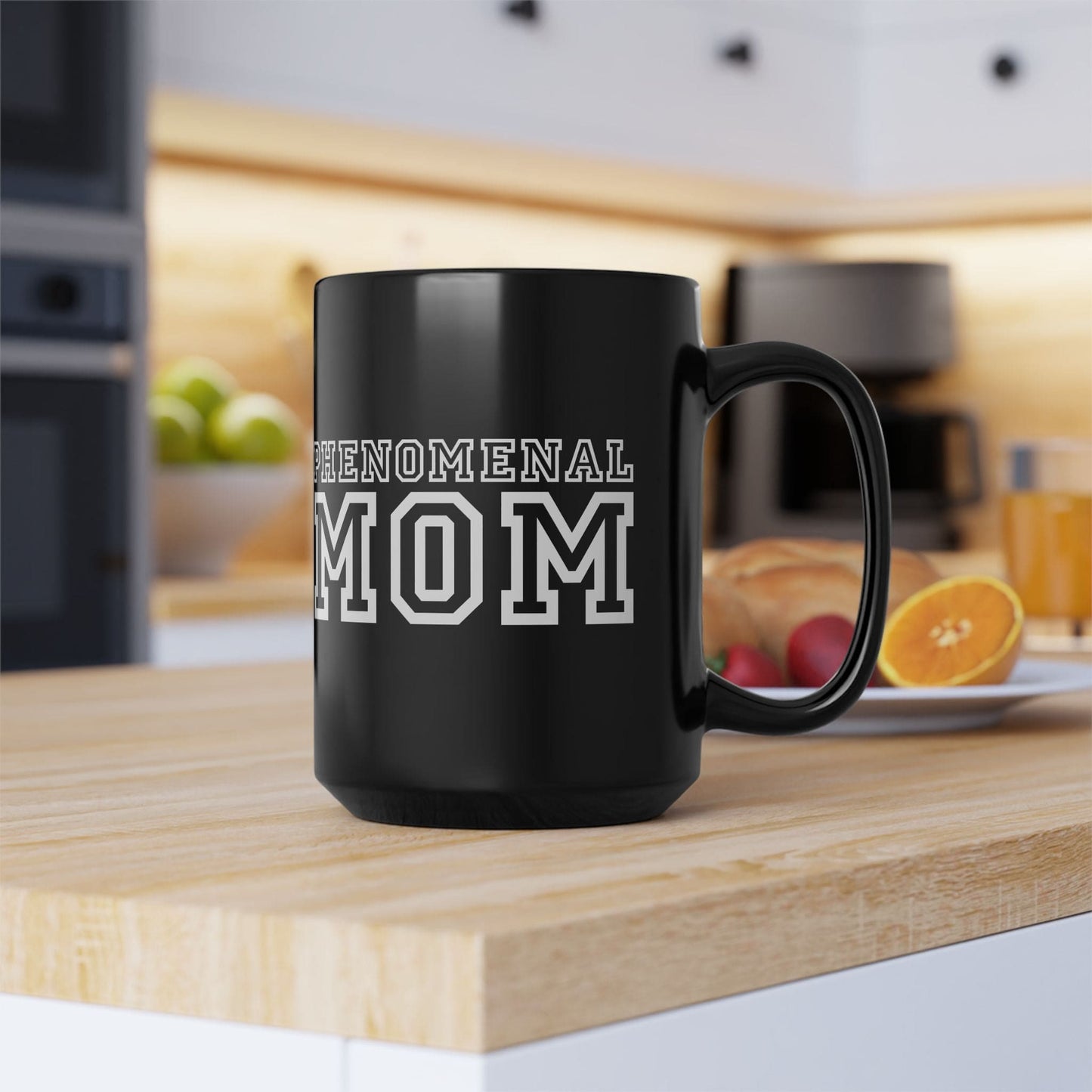 Ceramic Black Mug 15 Oz Phenomenal Mom Print