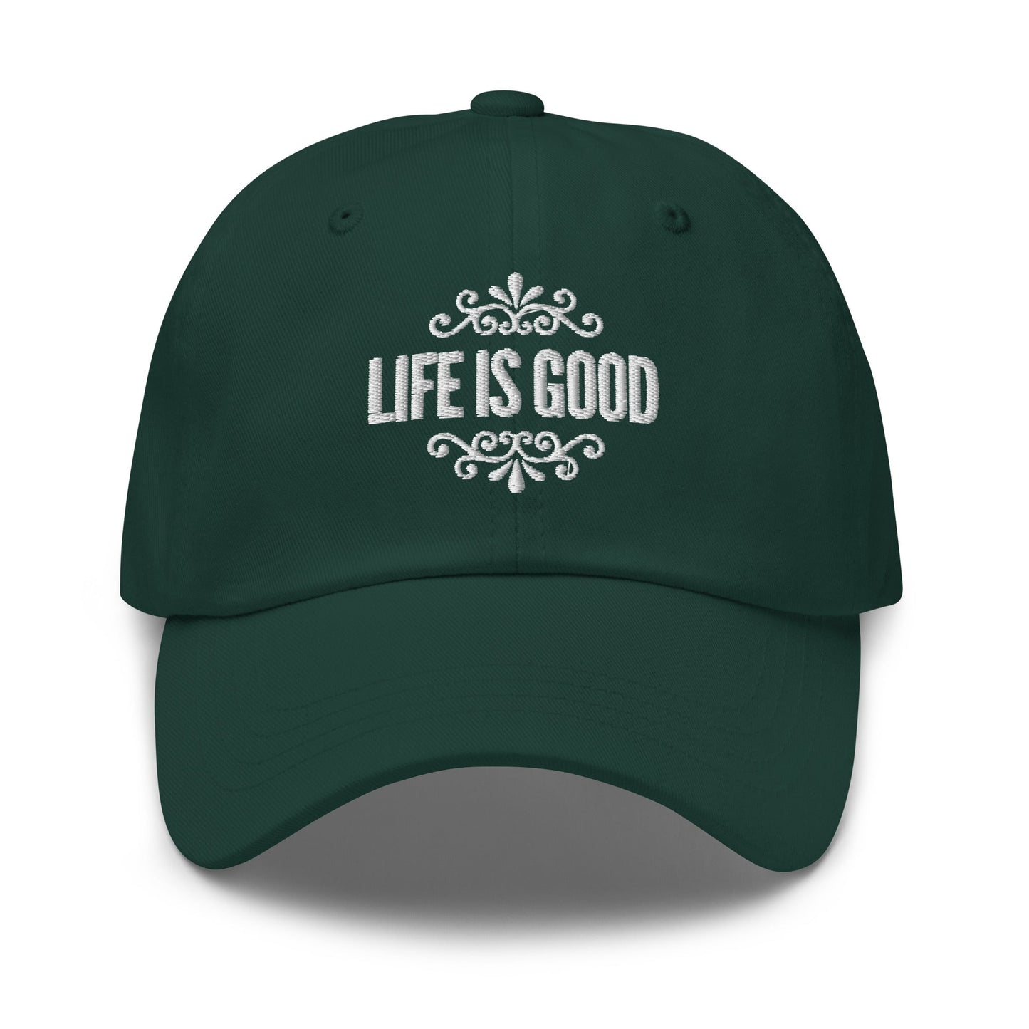Embroidered Adjustable Baseball Cap - Life is Good Inspirational Hat