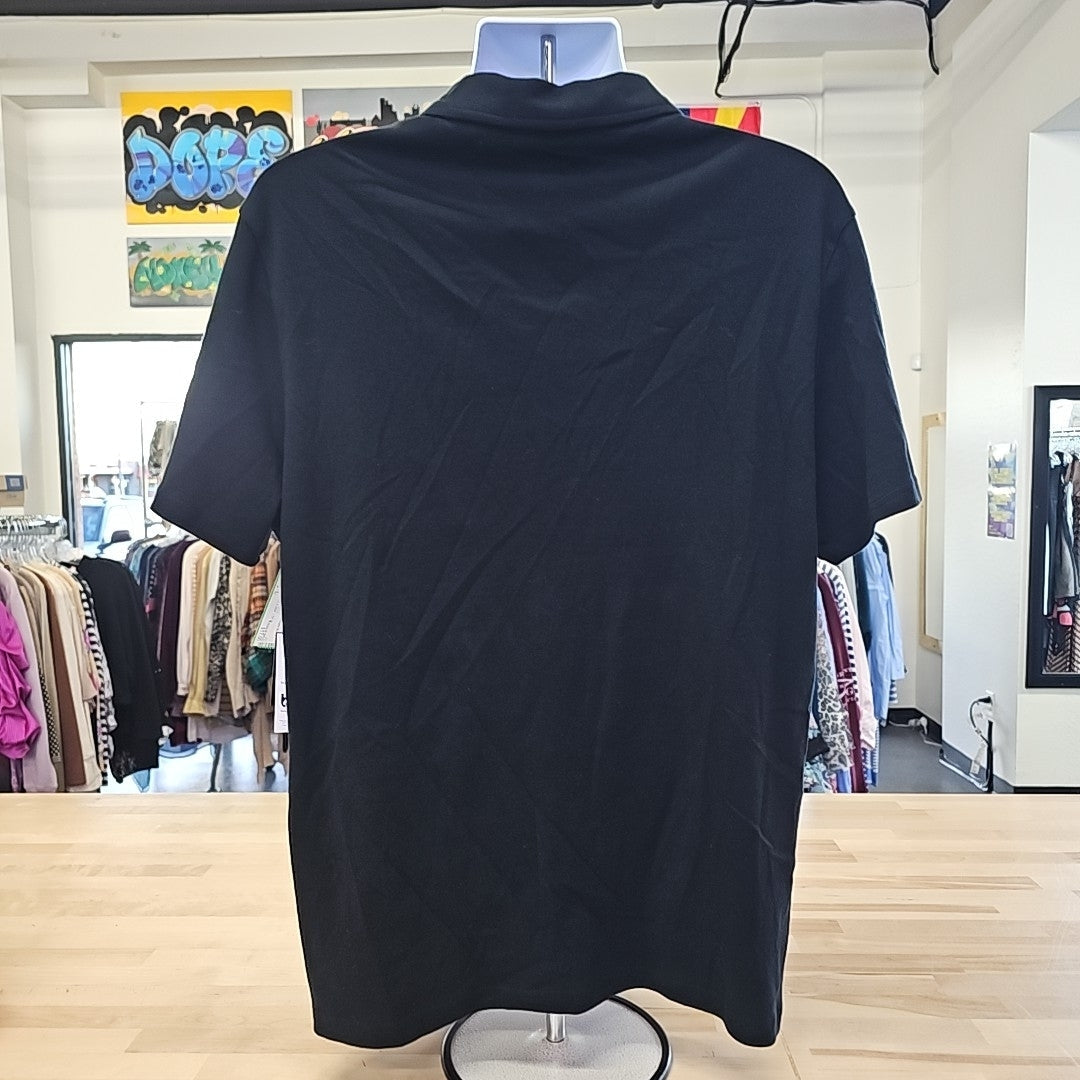 INC Size L MENS Johnny Interlock Polo Shirt - Deep Black