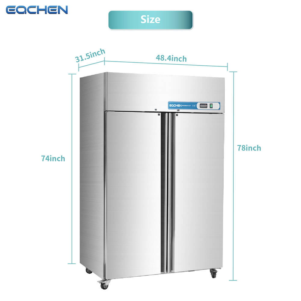 EQCHEN 48 Inch 2 Door Commercial Freezer