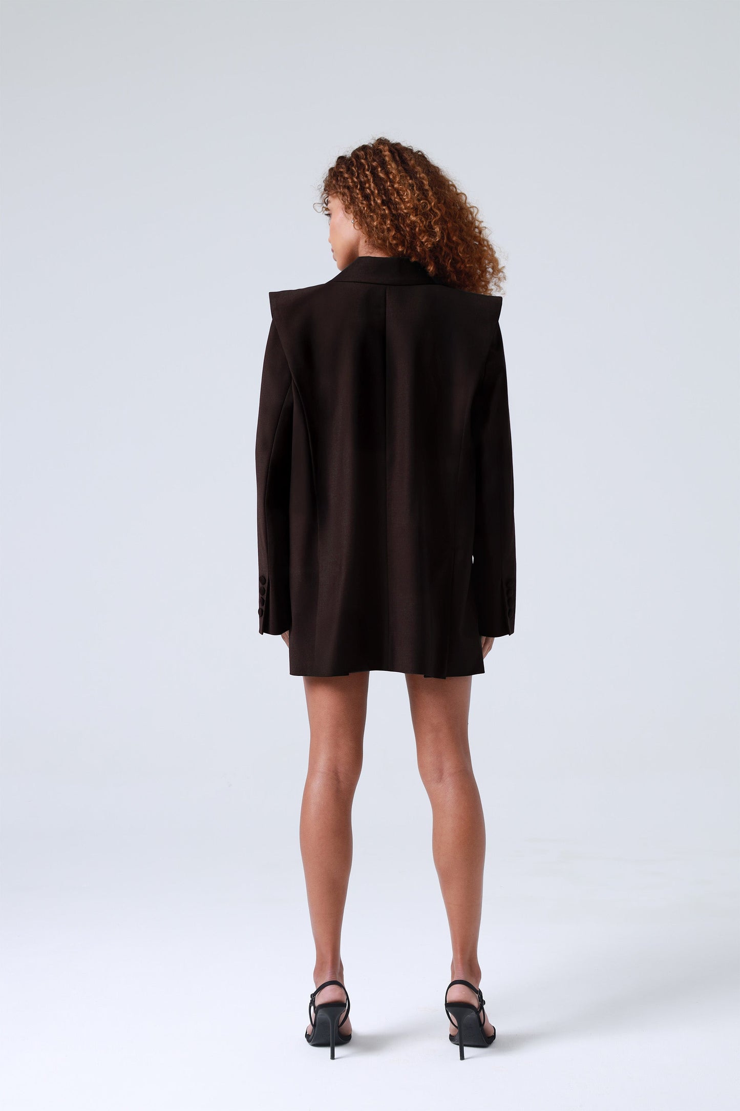 Brown Double-Breasted Virgin Wool Blazer| Monica Blazer
