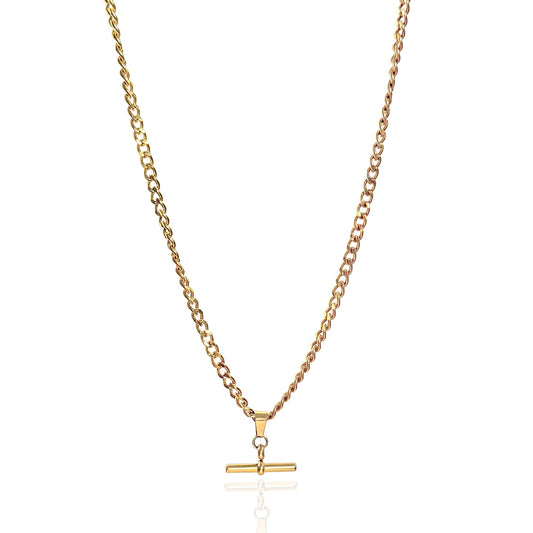 QUINN GOLD T BAR NECKLACE