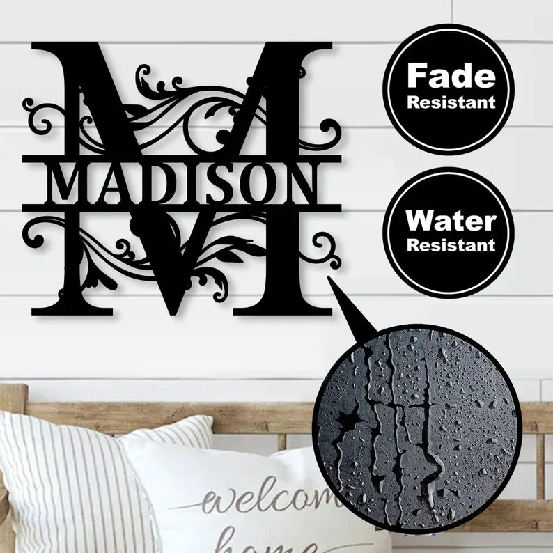Custom Metal Wall Art - Personalized Horseshoe Sign